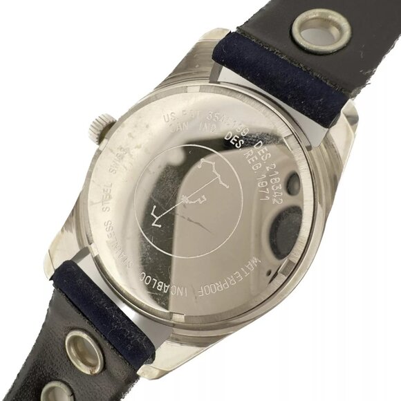 Vintage Pastime Revue Thommen GMT 24Hour Compass Men\'s Mechanical Wristwatch NOS